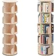 PTUWODS Rotating 360° Bookshelf Bookcase Hexagonal Children's Bookcase Tall Bookcase Floor Standing Corner Book Shelf Storage Rack for Home Living Room Office (5 Tier)