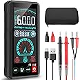 Neoteck Rechargeable Multimeter with Smart Touch Screen 6000 Counts Digital Multimeter NCV Volt Meter Tests Voltage Current Resistance Continuity Duty-Cycle Capacitance Temperature Frequency TRMS