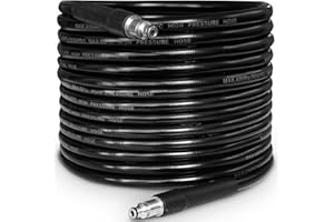 NAMOTEK 10M High Pressure Washer Replacement Hose for Bosch AQT Series Extension Hose Drain Cleaning kit Fitting Quick Connector Black