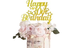 JeVenis Gold Glitter joyeux 30e anniversaire Cake Topper 30 anniversaire Cake Topper 30e anniversaire gâteau décoration