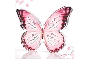 CheriGift Christian Gift for Women, Inspirational Spiritual Baptism Gift for Women, Beautiful Butterfly Acrylic Plaque with Bible Verse, Catholic Gift Religious Gift Scripture Gift Affirmations Gifts