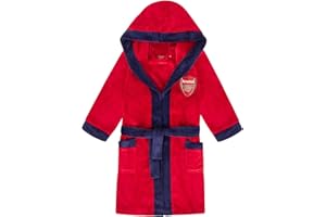 ARSENAL F.C. Arsenal FC Boys Dressing Gown Robe Hooded Fleece Kids OFFICIAL Football Gift