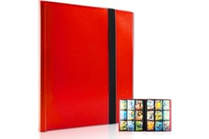 WDJLNZB Carte Album Livre, Porte-Cartes à Collectionner, Livre Carte Collection, Livre de Protection Cartes, Album Classeur Carte, Albums pour Cartes à Collectionner, Livre Carte Capacité de 360 Cartes Red