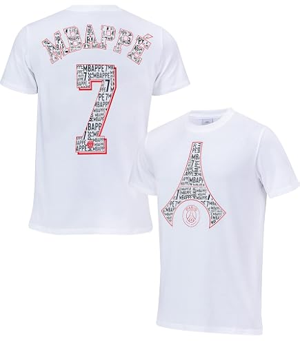 Maillot PSG Officiel Kylian Mbappé N°7 – T-Shirt Homme Coton – Collection Paris Saint-Germain
