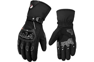 KEMIMOTO Guantes Moto Invierno, Impermeable,Táctiles, Cortavientos y Agarre | Resistente al Agua, Transpirable, Forro Suave, Palma Reforzada Antideslizante y Diseño Ergonómico Para Moto,Todo el Invierno