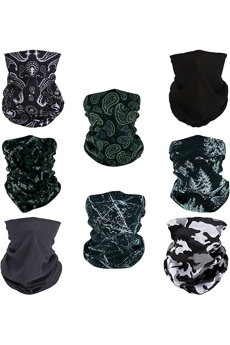 Cache Cou Homme P Moto SMEHCF 8 Bandeau Multifonctionnel Bandana Cagoule Demi-couverture Masque U00e9charpe De Cou Pour Moto Vélo Randonnée Pêche Moto Femme Tour De Cou