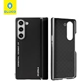 Blueo Samsung Fold 5 Siyah Premium Leather Deri Anti-Drop Folding Telefon Kılıfı