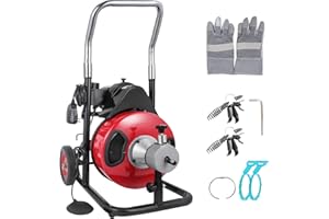 Succebuy 50 Ft Drain Cleaning 50mm à 102mm Déboucheur De Toilettes 1750rpm Puissant 400W Pistolet De Vidange pour Lavabo de Baignoire Toilettes