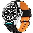 Fullmosa Watch Straps 22mm Silicone Smart Watch Strap No Gaps Compatible with Samsung Galaxy/Garmin/Huawei/Fossil for Men, Black/Yellow