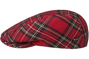 Lipodo Tartan Czapka z Daszkiem w Kratkę Szkocką dla Kobiet/Mężczyzn/Dzieci - Wyprodukowana we Włoszech - Na Jesień/Zimę - Zimowa z Podszewką - Płaska