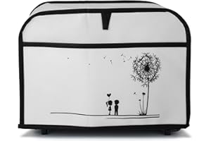 kwmobile Funda Compatible con Tostadora de 2 rebanadas - Cubierta de Tela Antimanchas para tostadora de Pan - niños y Diente león