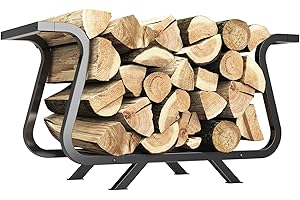 NiHome Cauldron-Style Firewood Rack, Compact Log Holder for Indoor/Outdoor Use, 204kg/450 lbs Capacity, Keeps Firewood Dry, Perfect for Fire Pits, Fireplaces, Wood Stoves, BBQ Grills, Easy Assembly