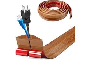 BOCGUY Pasacables Suelo, Canaleta Cables Suelo, 1M x5cm Protector de Cables para Suelo, Cubiertas de Suelo para Cables Autoadhesiva Montaje para Todos los Hogar, Oficina, Escuela, Almacén(Madera Amarillo)