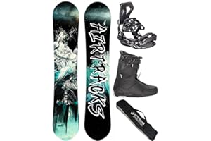 AIRTRACKS Snowboard Set (Paquete Completo) Tabla Refractions Game Extra Wide (Hombre)+Fijaciones Master+Botas+SB Bolsa Nuevo 155 159 161 165 168 171