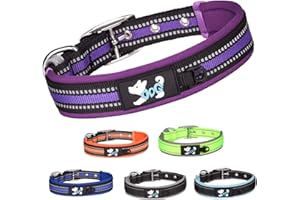 TSKDKIT Regulowana obroża dla psa, obroża dla psa Super miękka, oddychająca wyściełana neoprenowa, odblaskowa obroża dla psów dla wszystkich ras psów (liść, L)