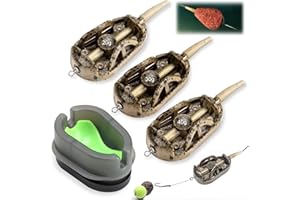 QOCO Method Feeder Carp Fishing Feeders 20g 30g 40g with Quick Release Mould Fishing Inline Feeders with Fishing Weights Mark Tackle for Fishing Feeder Bait Carp Fishing Pellet Bait