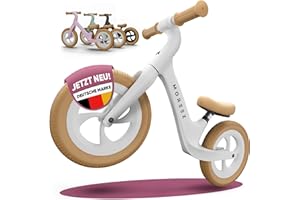 ‎MOREEZ MOREEZ® Laufrad ab 2 Jahre [2-5 Jahre] Ultraleichtes Kinder-Laufrad mit Sturzschutz, Ergonomischer Sitz, 50Kg Pannensichere 12 Zoll Räder, rutschfeste Fußstütze, Höhenverstellbar Mädchen Junge
