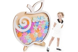 QOOLOO Barattoli di Ricompensa Stellari, Barattolo Premio per Bambini, Sistema di Ricompensa Stellato in Classe, Barattolo di Incentivo per il Comportamento dei Bambini, Barattolo Premio con Stelle (F)