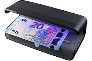 Safescan 75 LED Détecteur de faux billets UV & lumière blanche ultra-lumineuse – Détecteur de faux billet vérifie aussi cartes bancaires et ID – Machine à billet avec triple détection – Détecteur UV