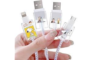 DiyGody 4 Pezzi Protezioni per Cavo USB Tipo L/C Compatibile con iPhone&Android, Raccordo per Cavi Protezione con Design di Animali Fumetto Carino, Proteggi Cavo Cellulare Accessori per Ragazza Donne