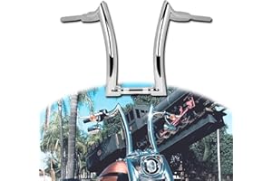 YHTIMIOX 16" Rise 2" Fat Motorcycle Handlebars Chrome Ape Sharp Corner Hangers For Harley Softail Touring Dyna (Not Suitable for Dual Hydraulic Lever)