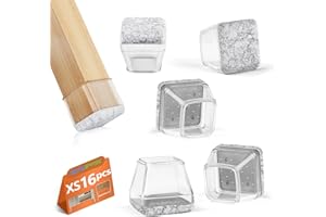 BAIPOK 16 Piezas Protectores de Silla, Fundas de Silicona para Piernas de Silla con Fieltro Envuelto, Almohadillas Protectoras para Pies de Muebles