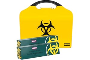 THE LABSALES COMPANY Labsales Wall Mountable Biohazard Spill Clean up kit, Body Fluid Emergency Kit for Vomit, Blood, Sick Urine and Mucus, Bright Stand Out Case Made from 100% Recycled Plastic, Case of 2 Kits