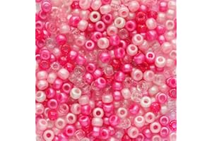 Tibaoffy Crafts Rose Mix Perles 6x9mm, Pony Beads Total Environ 1000pcs