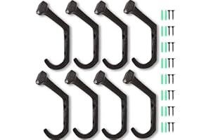 Dicunoy 8PCS Cast Iron Hooks, Rustic Wall Mounted Farmhouse Coat Hangers, Heavy Duty Clothe Hook, Vintage Black Railroad Spike Hooks for Hanging Coats, Bags, Hats, Towels, Keys, Clothes, Scarf
