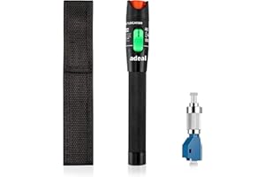 ADEAL Kit Testeur Fibre Optique VFL - Localisateur de Défauts Visuels 30 km, Stylo Lumineux Laser 30 MW pour Tester Les câbles réseau, avec Adaptateur monomode 9/125 um FC mâle vers LC Femelle.