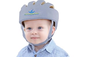 IULONEE Babyhjälm Småbarnsskyddshatt Spädbarnshuvud Skyddande bomullshatt Småbarn Justerbar säkerhetshjälm