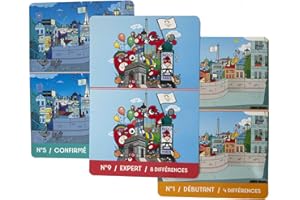 CMP PARIS 2024, CJO8200, Jeu Des Differences Mascottes X18, Produit Officiel sous Licence, Livre en couleurs, Activités pour enfants: pour la mémoire, la concentration et le raisonnement