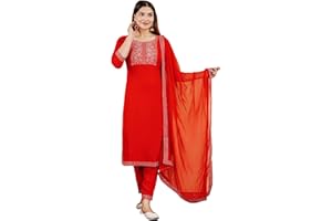 COTTON HTHRANG Indische Frauen Tunika Tops Gerade Rayon Kurtis Hose Sets W Chiffon Dupatta/A-Linie Kurti Tuniken