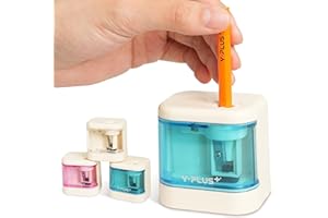 YPLUS Electric Pencil Sharpener for Kids, Automatic Pencil Sharpener with Container, Cute Sharpeners for Back to School Supplies - Blue (No Batteries Included)