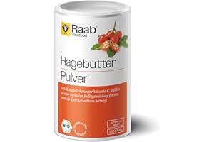 ‎RAAB VITALFOOD Raab Vitalfood Bio Hagebutten-Pulver, Premium-Sorte AP-4 Hagebutte aus dem Süden von Chile, mit natürlichem Vitamin C für eine normale Kollagenbildung & Knorpelfunktion (500g)