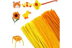 MIYUANGKJ 300 Limpiapipas amarillo 30 cm Pipe Cleaners chenilla Coloridos para Hacer limpia pipas para manualidades para manualidades y decoración
