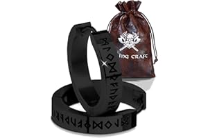 VIKING CRAFT Wikinger Ohrringe Männer Edelstahl - Herren Ohrringe mit Runen - Wikinger Schmuck, Wikinger Deko, Keltische Ohrringe Earring, Vikings Fanartikel, Wikinger Geschenke