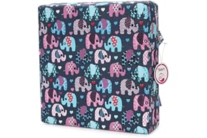 Zicac Sitzerhöhung Stuhl Kind Tragbar Cartoon Sitzkissen Kind, Abnehmbar Waschbar Sitzerhöhung Kinder mit 2 Anti-Rutsch-Schnalle für Essen, Klavier spielen, Ausflug, Picknick, Reisen