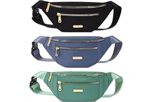 FIRITHYC Stück Bauchtasche 3 Pcs Damen Wasserdicht Hüfttasche Outdoor Sport Wasserdicht Hüfttasche, Verstellbarer Gurt Hüfttasche (Schwarz, Blau, Grün)