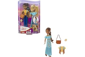 Dreamworks Spirit GXF18 - "Spirit - frei und ungezähmt" Fashionspaß Pru Puppe (18cm), 2 modische Outfits und Zubehör, 7 bewegliche Gelenke, tolles Geschenk für Kinder ab 3 Jahren