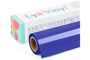 Lya Vinyl Sapphire Blue Heat Transfer Vinyl 12" x 10ft Sapphire Blue Iron on Vinyl Roll for Cricut, Silhouette Cameo, Premium HTV for DIY Clothes, Bags, Shoes and Other Textiles