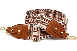 BENAVA Bandoulière pour Sacs Réglable 75-135 cm Marron | Bandoulière Large 50mm | Anse pour Sac à Mai Mousqueton Or | Sangle Sac Bandoulière