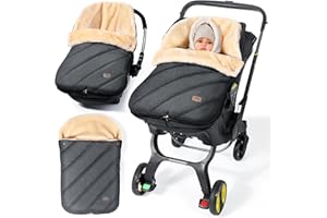 Orzbow Baby Car Seat Footmuff, Adjustable Car Seat Blanket for Baby with Zip, Easy Access, Waterproof Winter Baby Car Seat Cover with Sydney Spinning Fabric, Warm Faux Woolen Fleece, Dark Gery