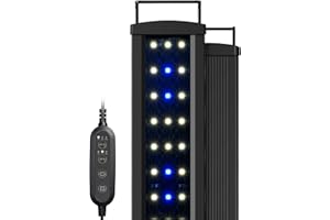 NICREW SlimLED białe i niebieskie oświetlenie akwarium, regulowana intensywność światła do roślin wodnych i akwariów słodkowodnych z timerem, funkcją wschodu i zachodu słońca