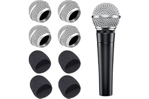 PMELCXD Pop Filter Premium-Qualität Mikrofonköpfe aus edlem Werkstoff für Shure SM - Set von 4, Kompatibel mit Shure SM58, SM58S, SM58LC, SA-M30, SV100 - Verbesserung der Mikrofonleistung