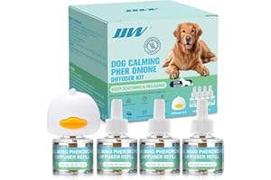 JJW Kit Diffusore di Feromoni Calmant i per Cani- 1 Diffusore + 4 Ricariche da 48ml | Riduce Ansia, Stress e Paura | Calmante per Temporali, Traffico, Nuovi Ambienti