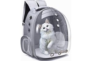 JUMI Transporttasche Hund und Katze - Tragetasche Katzen Hunde - Hunderucksack - Katzen Zubehör - Travel Bag - Transporttasche mit Verstellbarer Riemen - Lüftungsgitter - Grau