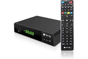 Techly 360998 Decoder Ricevitore Digitale Terrestre DVB-T/T2 H.265 HEVC 10bit con Display e Telecomando Universale 2 in 1 Nero