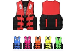 LUIVZD Swim Jacket - Kayak Life Vest,Adults Kids Life Vest Buoyancy Aid,Adjustable Unisex Swim Flotation Vest with Rescue Whistle(Red,M)