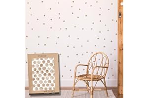 Pegatinas Pared Decorativas | Vinilo Adhesivo Pared Topos Acuarela | Efecto Papel Pintado | Cubre 3 m² | 100 piezas | TRESXICS (Marrón)